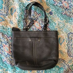 Coach pebbled black leather bag